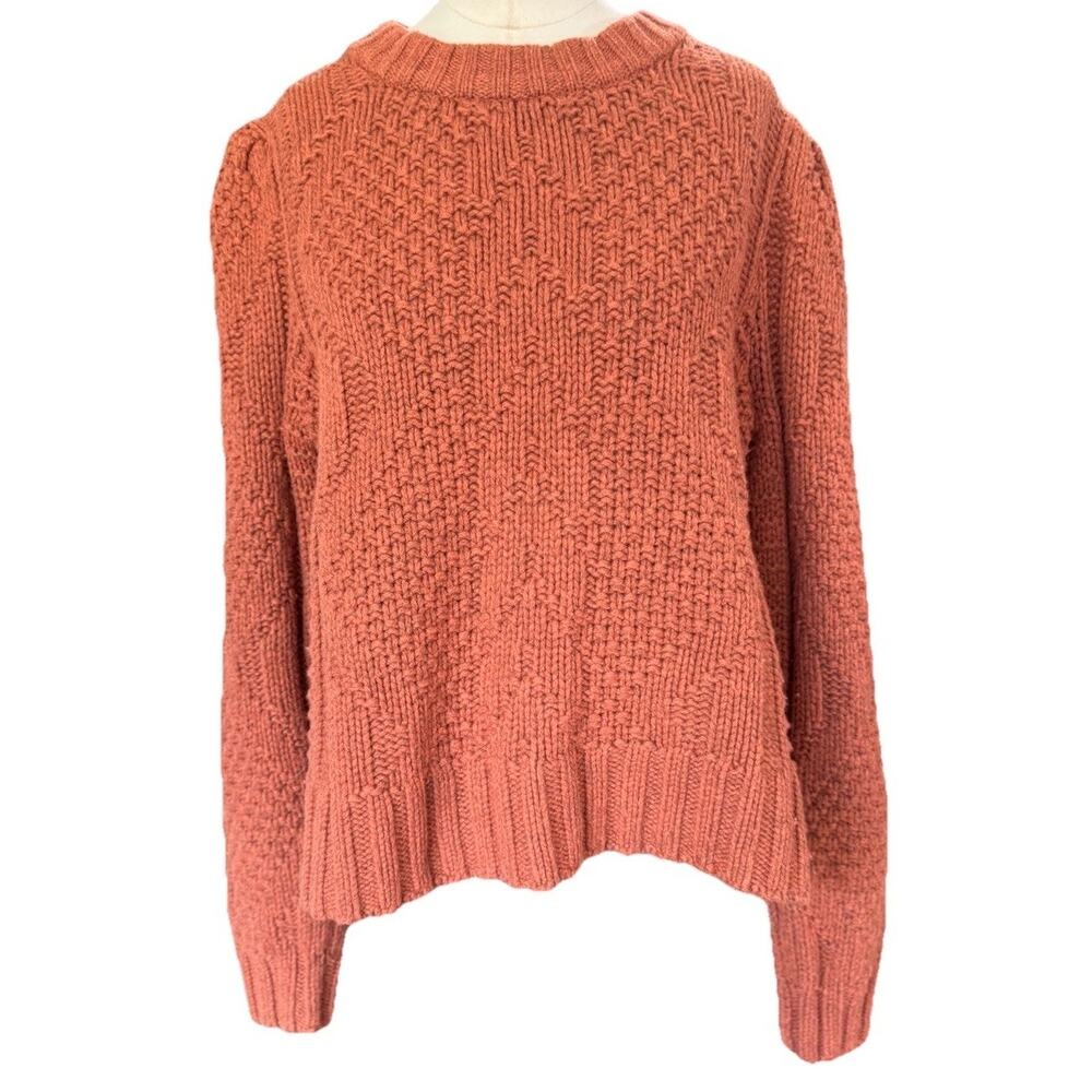 Madewell RidgeCrest Sweater Rust Crew Neck Knit Pullover Women L Fall Cozy - Picture 12 of 12
